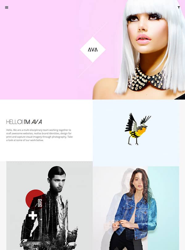 Ava, un thème WordPress portfolio créatif