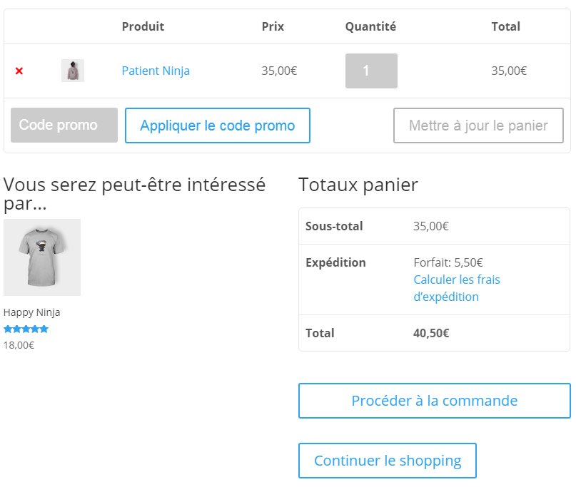 bouton shopping woocommerce snippet