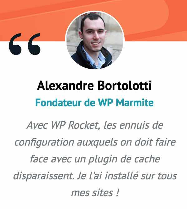Testimony of Alexandre Bortolotti on WP Rocket.