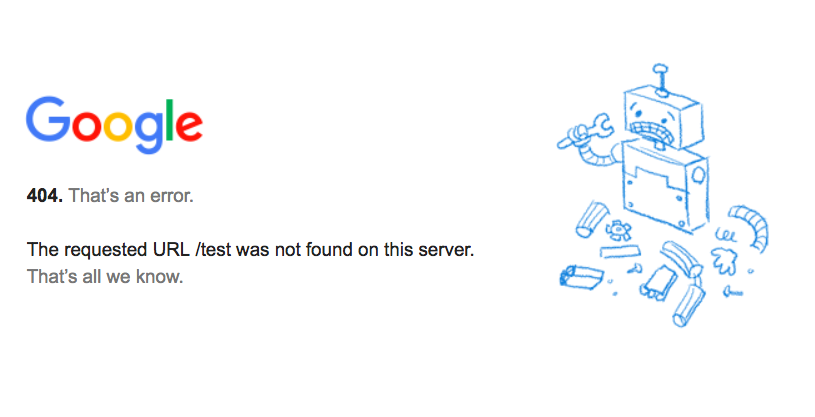 erreur 404 google
