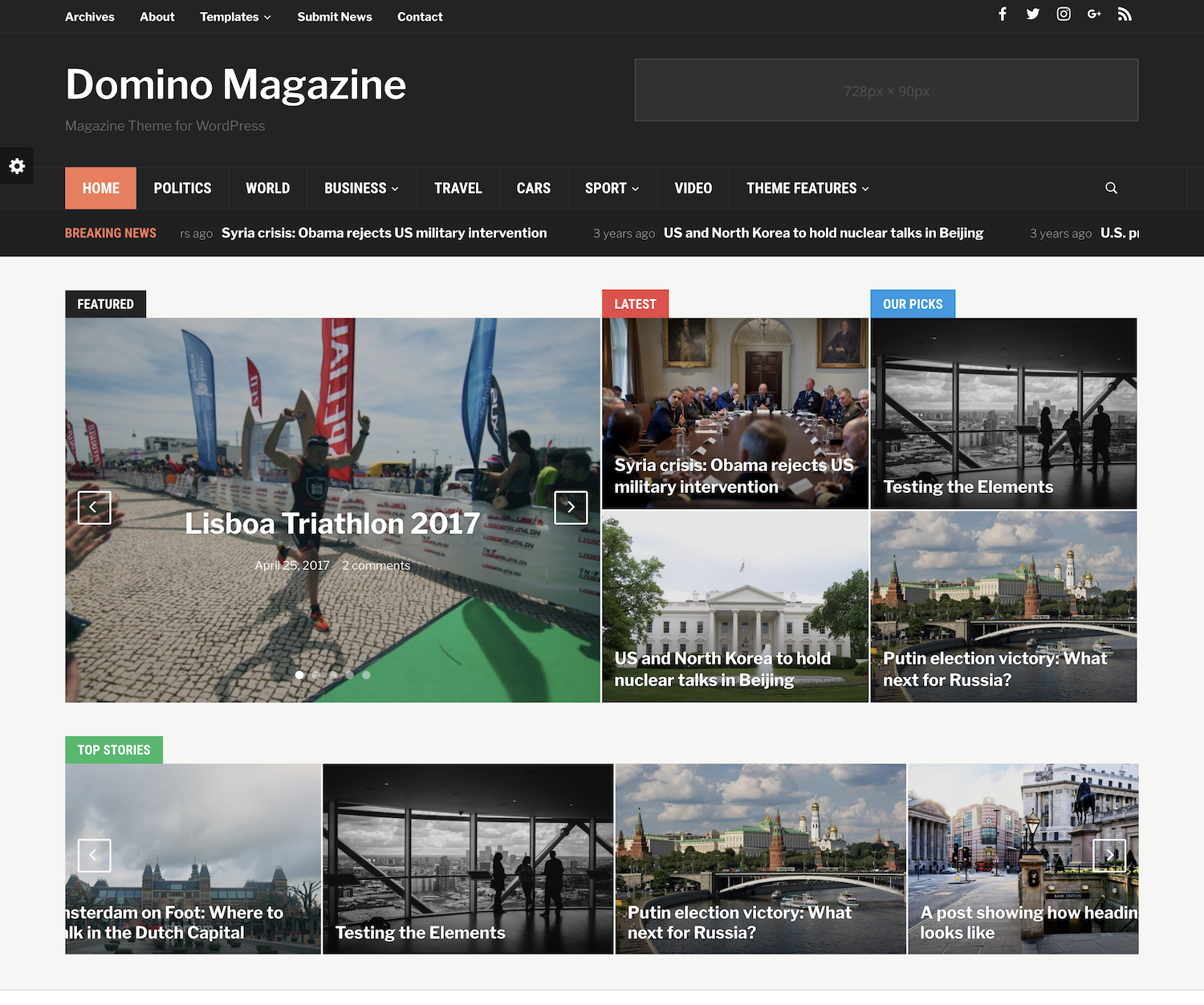 Le thème Domino pour votre magazine créé par WordPress