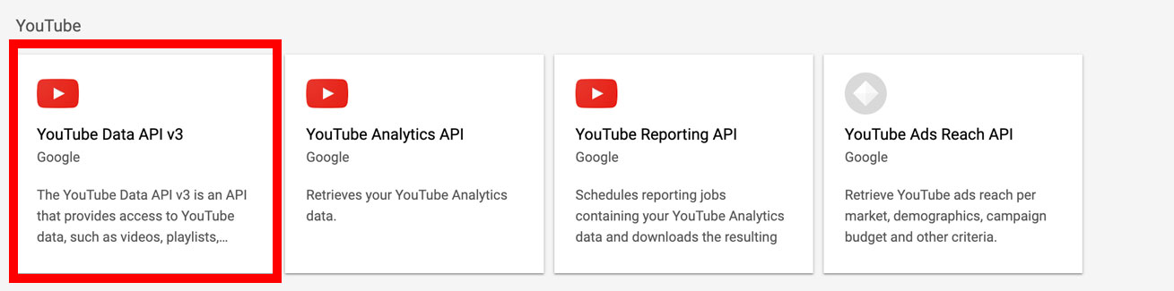 YouTube Data API V3