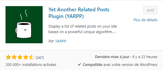 téléchargez YARPP dans le répertoire officiel de WordPress