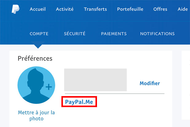 Compte PayPal.Me.