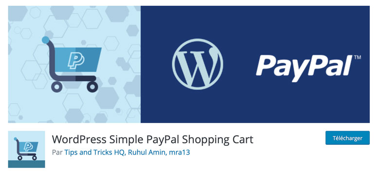 L'extension WordPress Simple PayPal Shopping Cart.