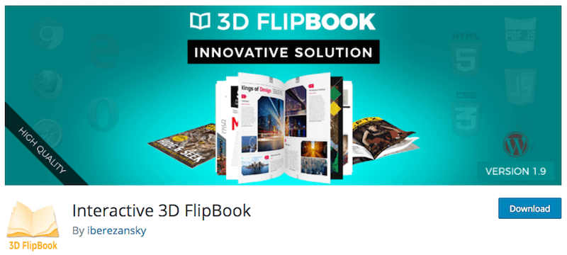 Le plugin Interactive 3D flipbook vous permet d'intégrer des PDF dans votre site web de manière originale