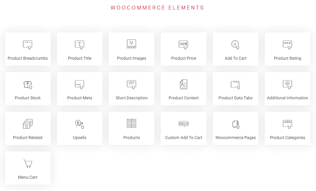Elementor pro widgets WooCommerce