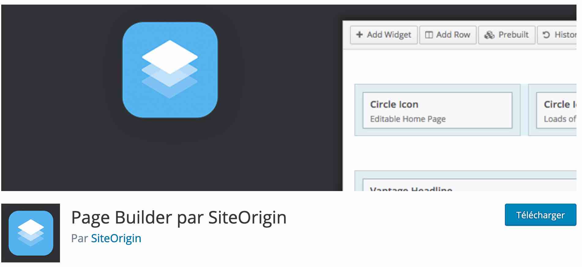 Page Builder by SiteOrigin sur le répertoire officiel