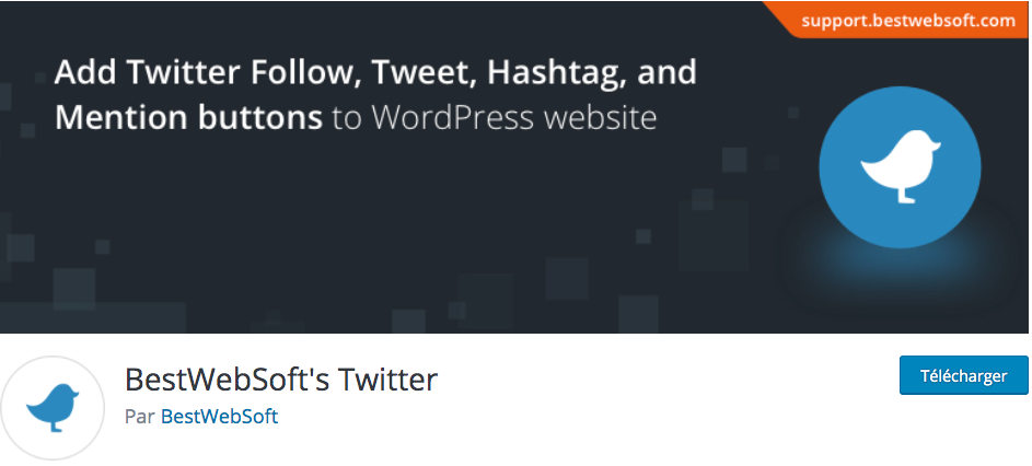Extension BestWebSoft's Twitter anciennement Twitter Button by BestWebSoft
