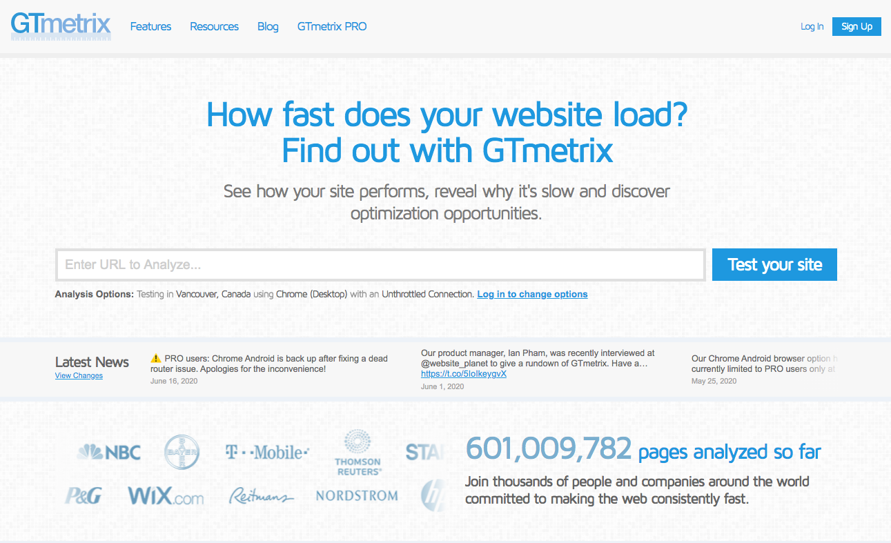 GTmetrix helps you check how your website performs.