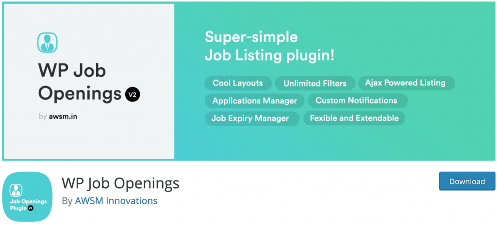 WP Job Openings download page