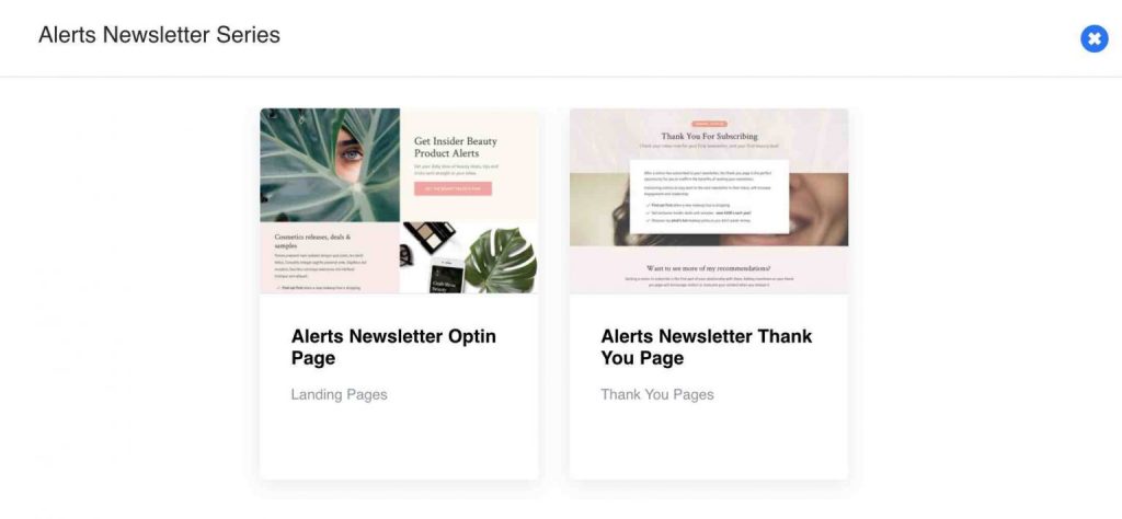 newsletter collection of OptimizePress
