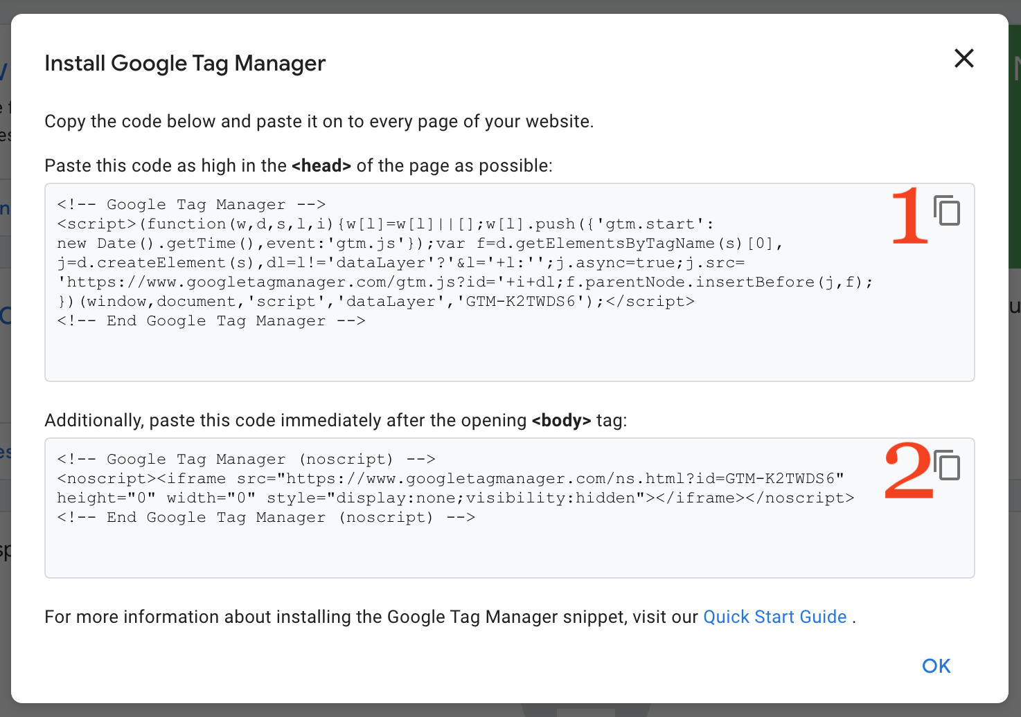Steps to install Google Tag Manager