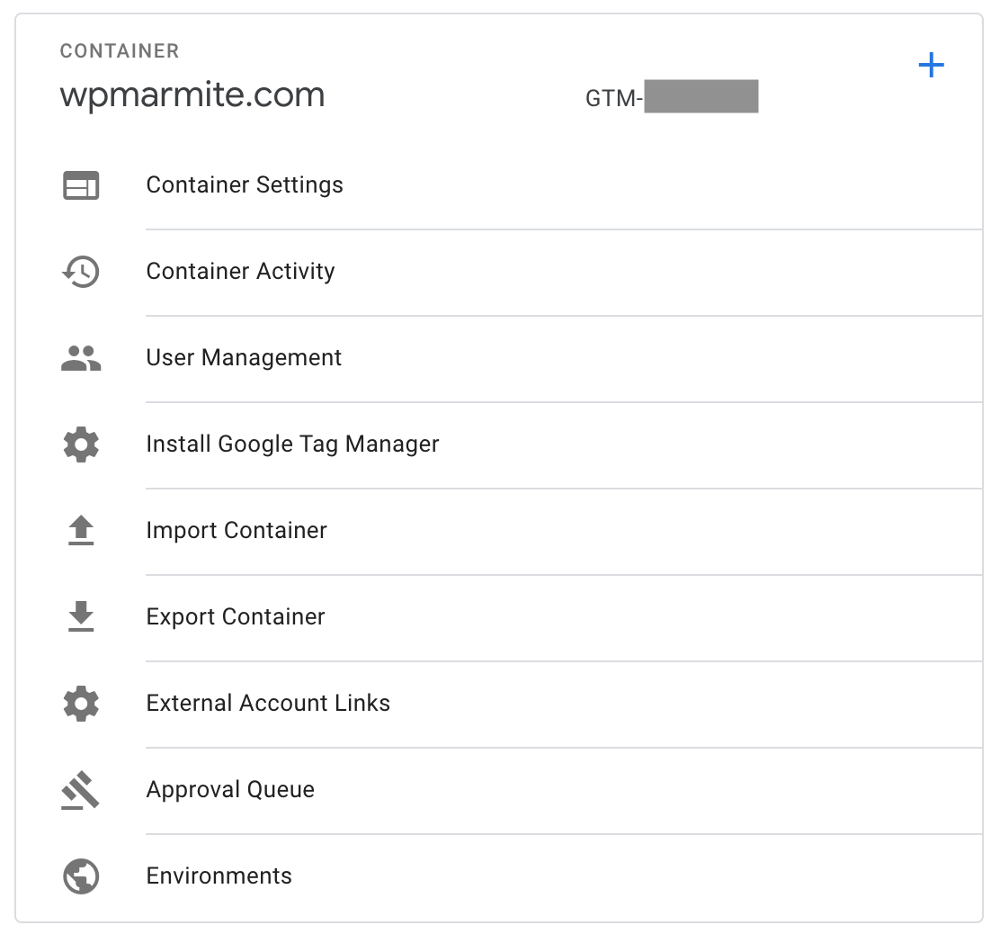 google tag manager container associated with wpmarmite.com