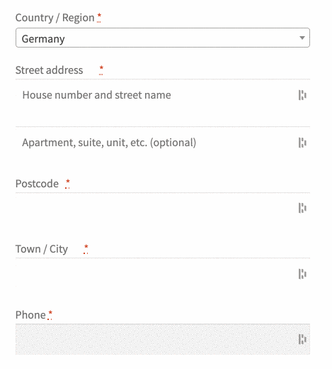 conditional field on woocommerce checkout manager according to the country