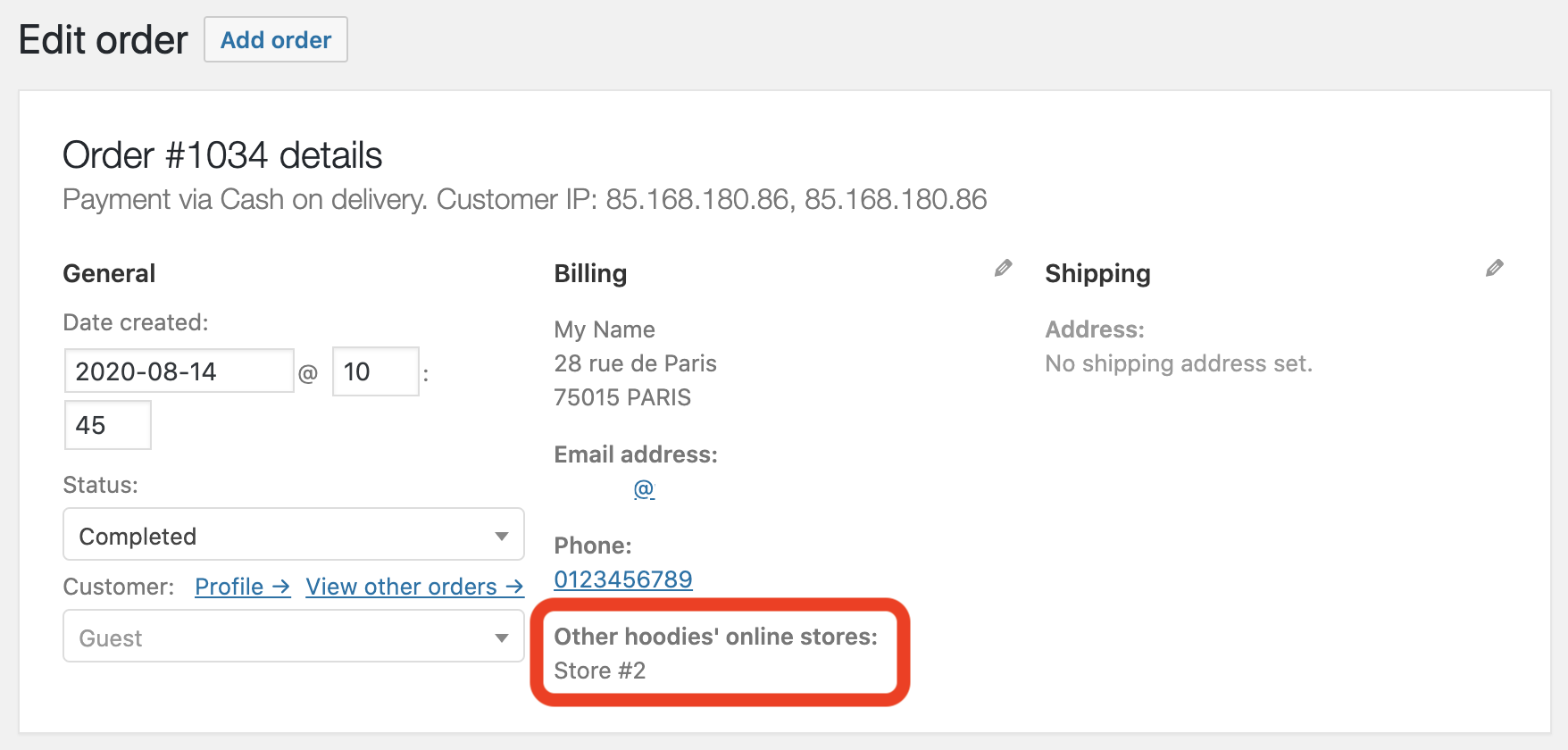 edit order of a customer from the checkout manager for woocommerce control panel