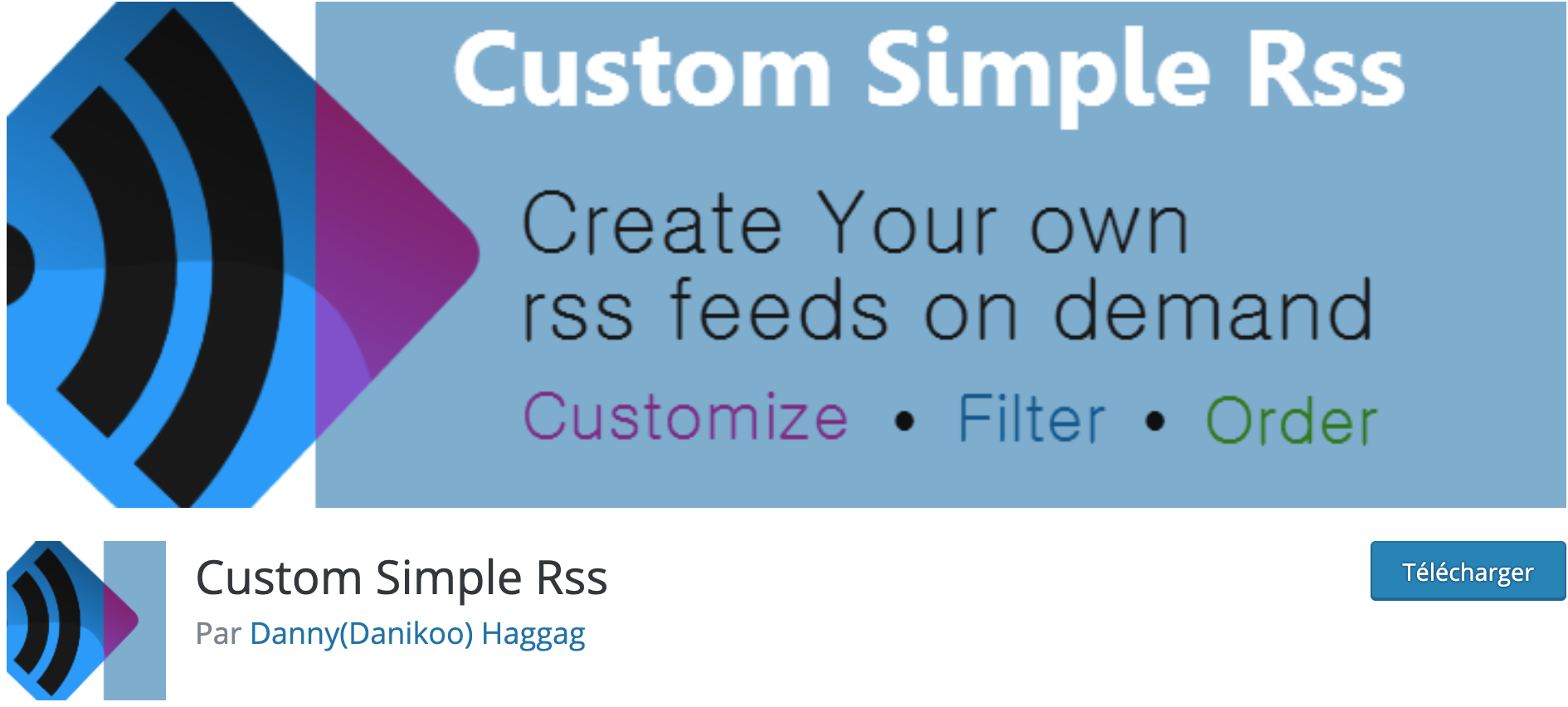 Custom Simple Rss plugin download page