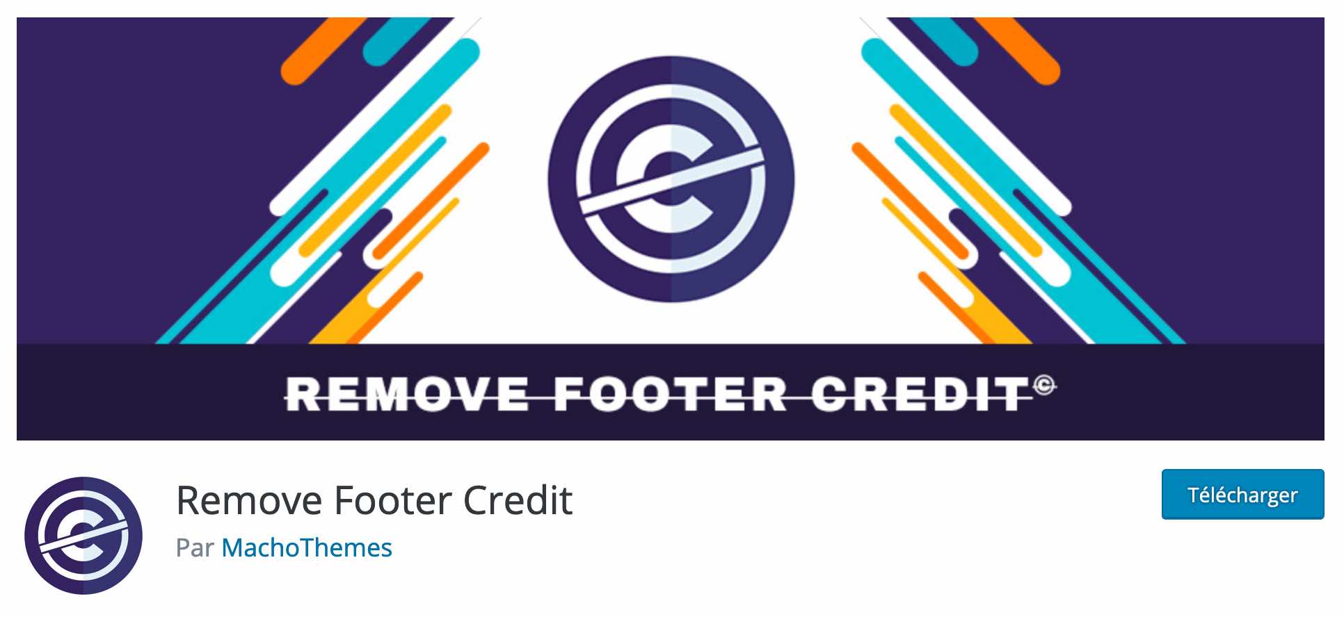 L'extension Remove Footer Credit