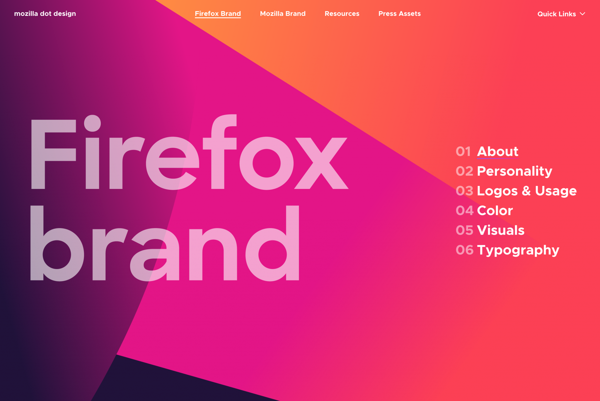 Firefox brand style guide on Mozilla's website