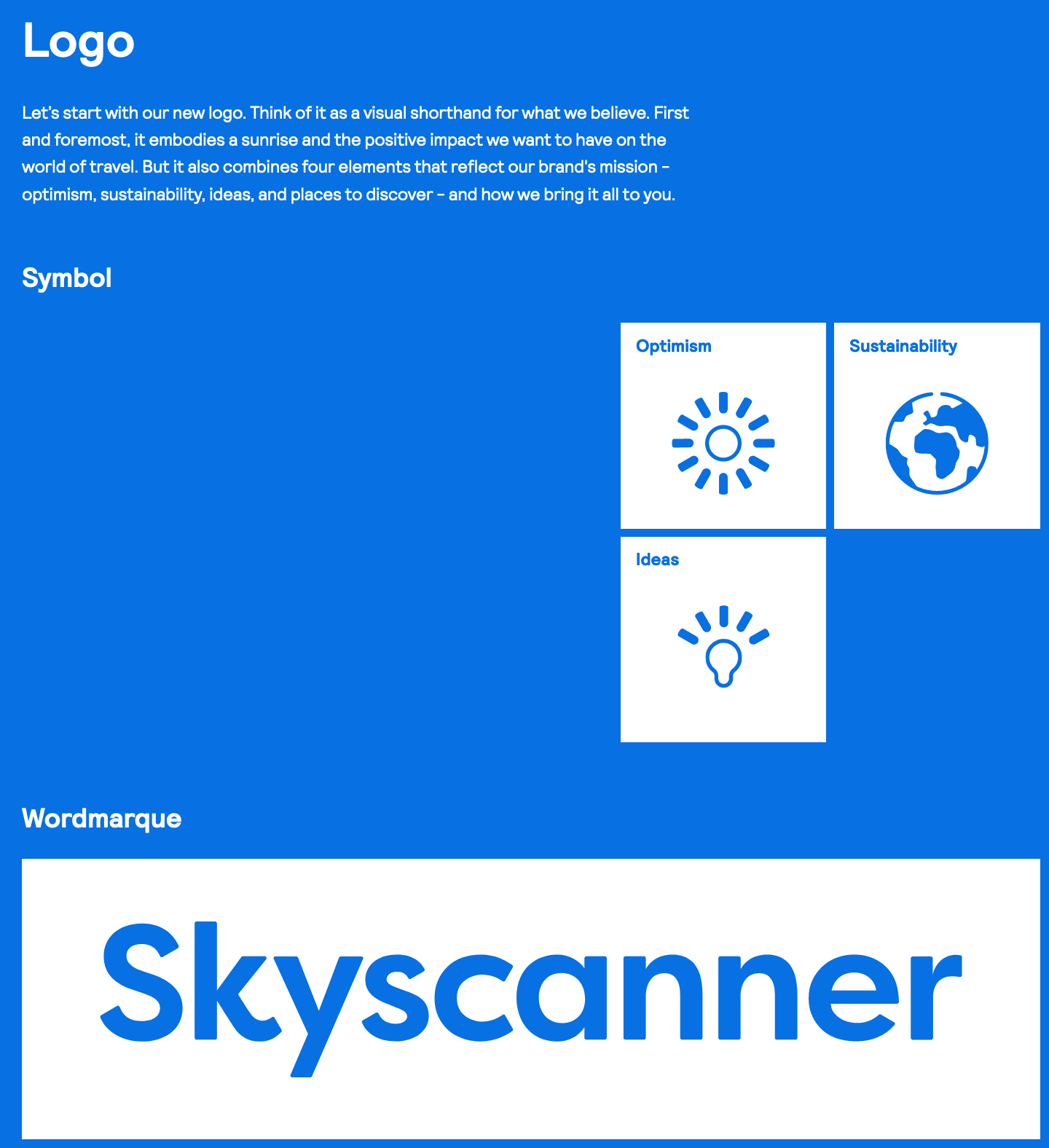 Skyscanner logo explained in its online style guide