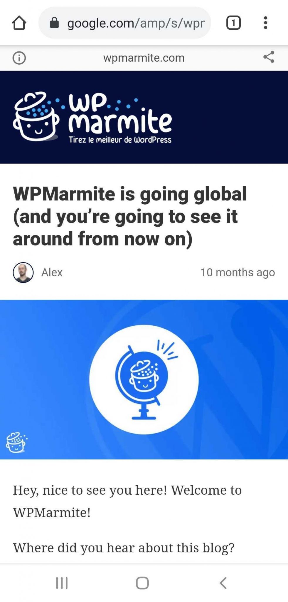 AMP version of a WPMarmite post