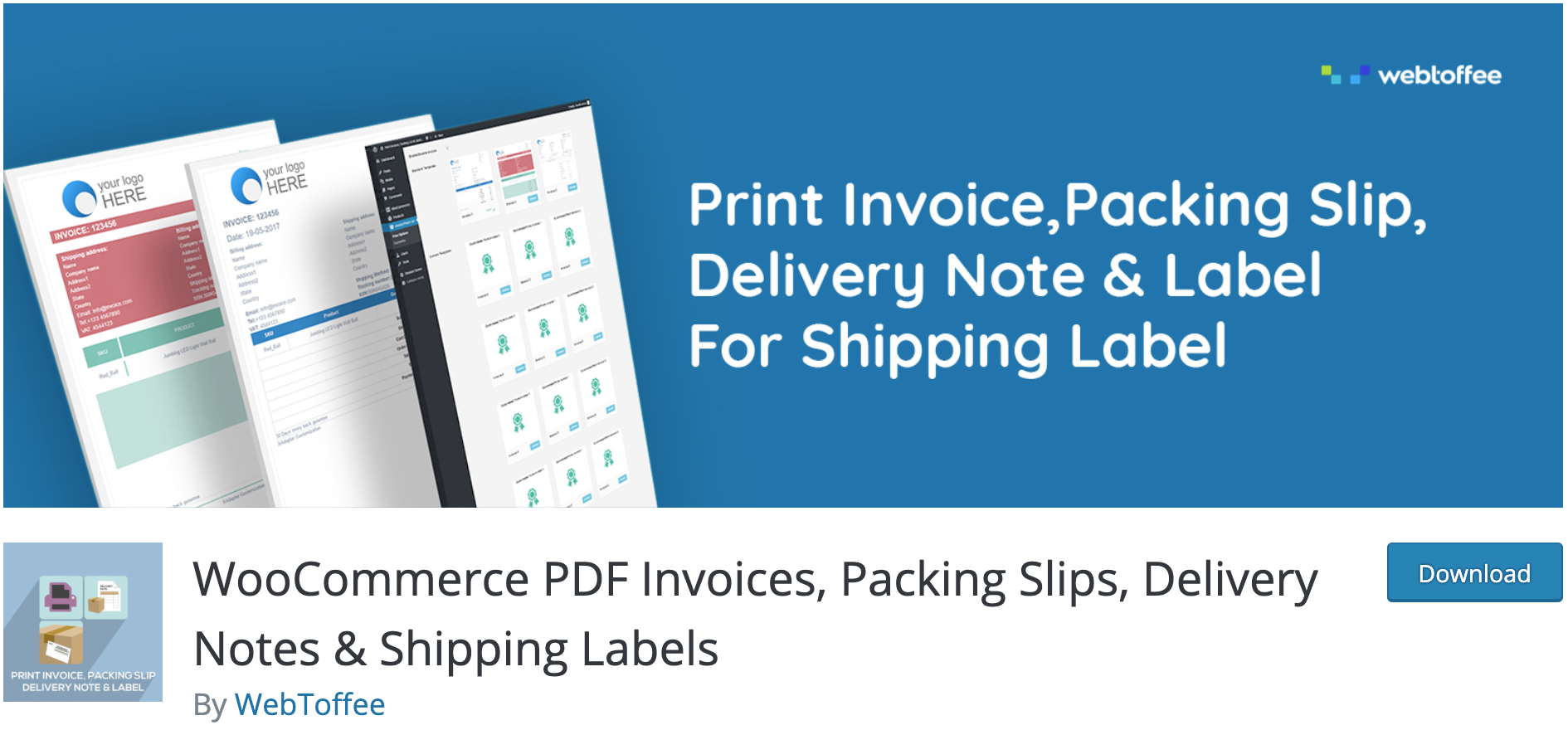 WooCommerce PDF Invoices, Packing Slips, Delivery Notes & Shipping Labels plugin on WordPress directory