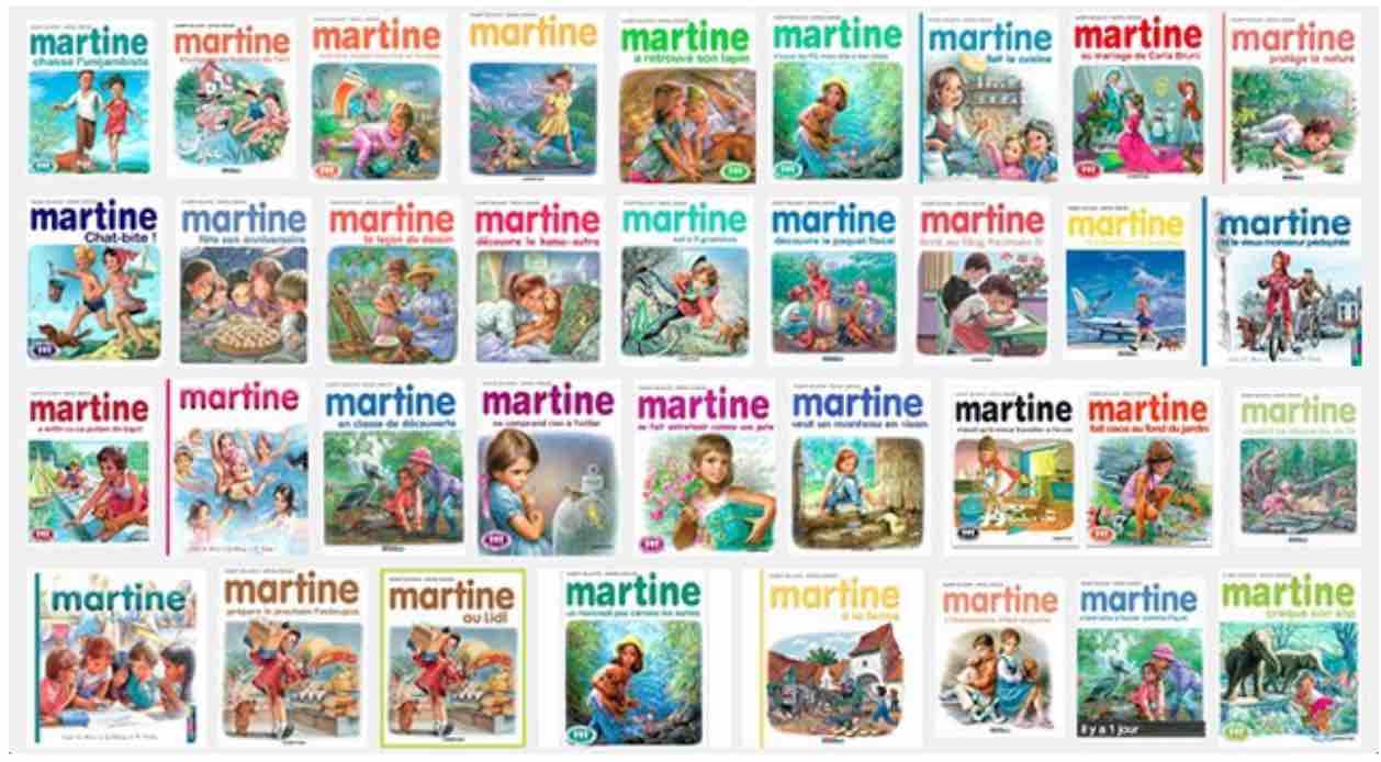 mosaic of many Martine French child books to make fun of the many BeTheme site demos