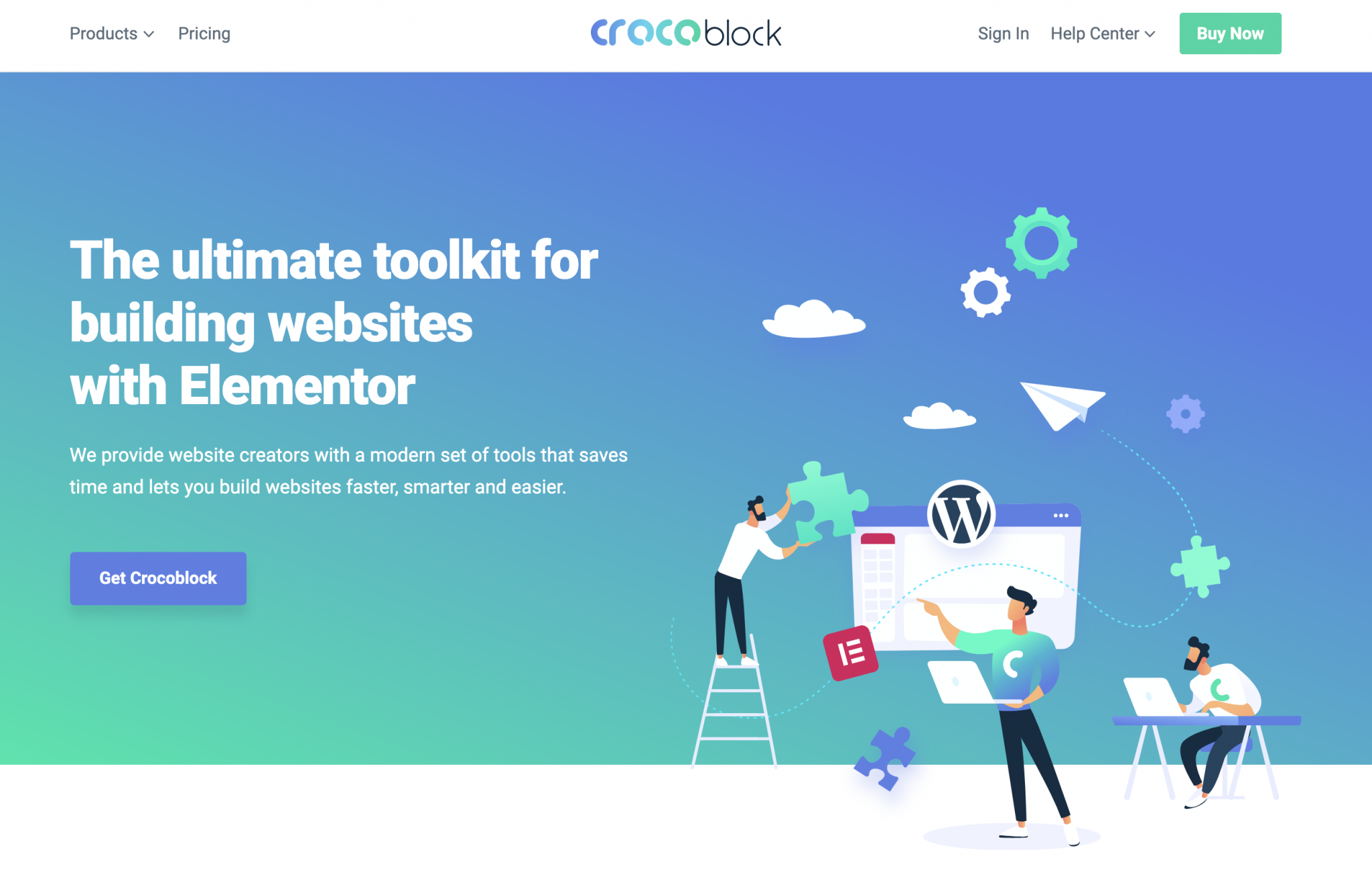 Crocoblock homepage for Elementor
