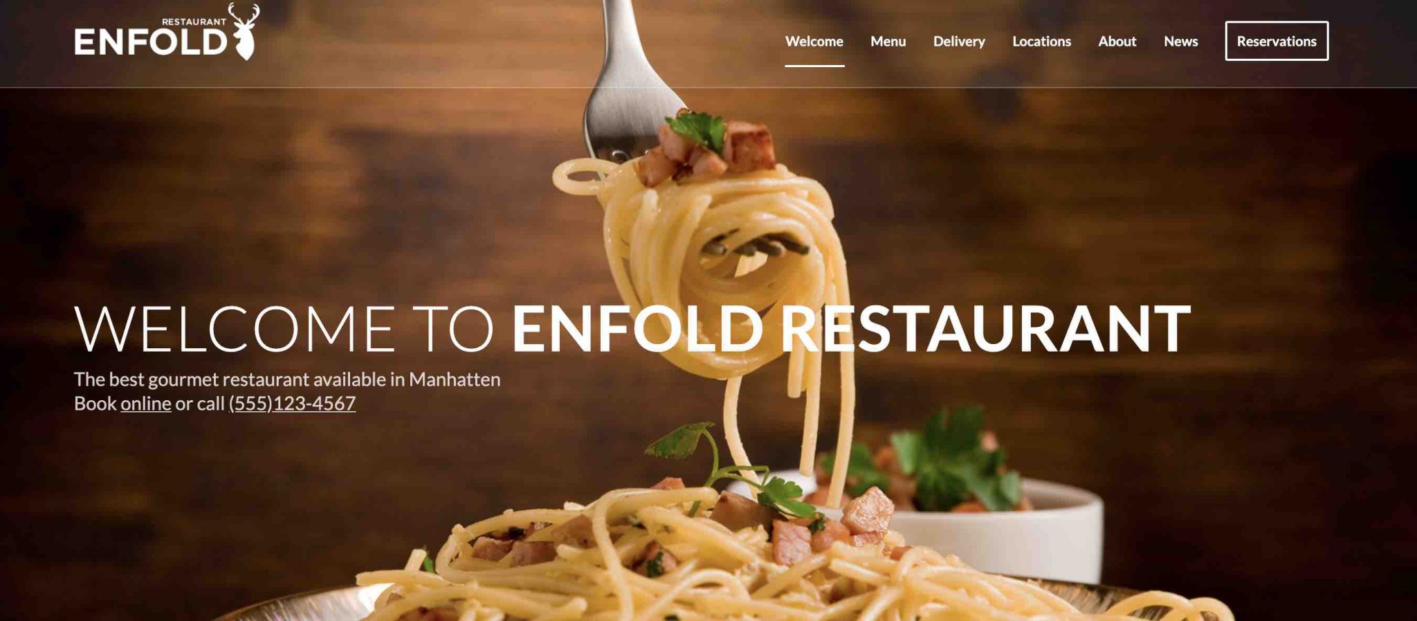 Demo of Enfold Restaurant
