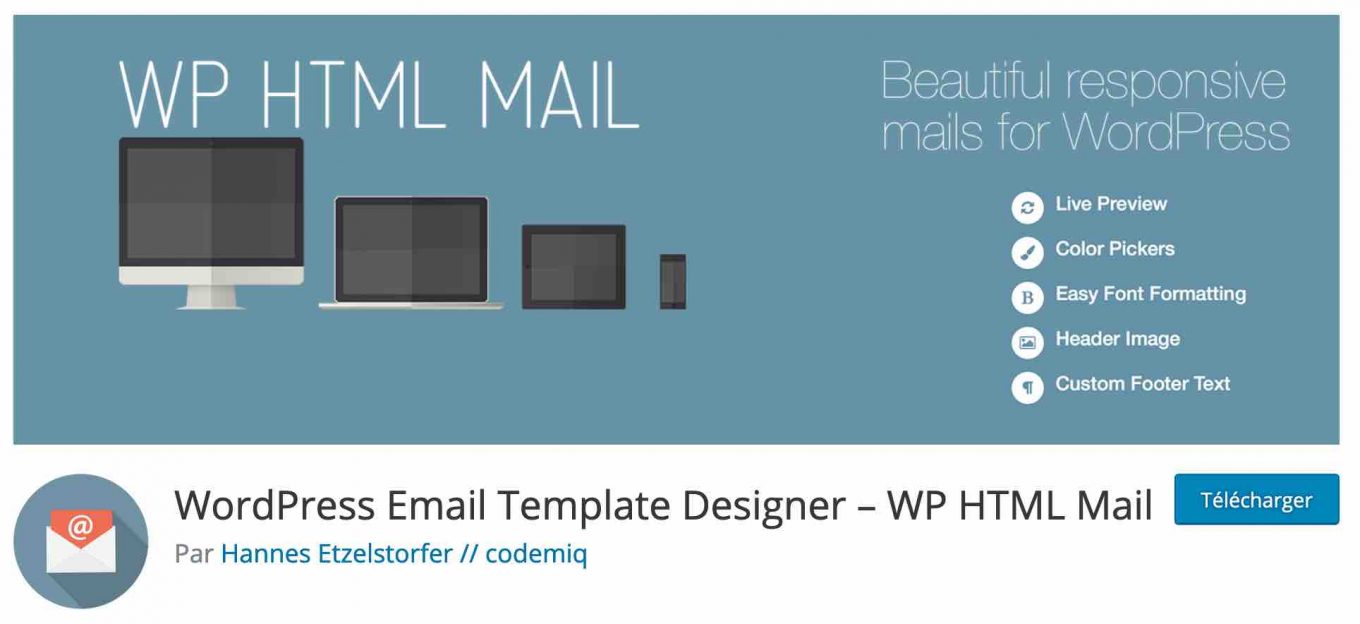 Extension WordPress Email Template Designer