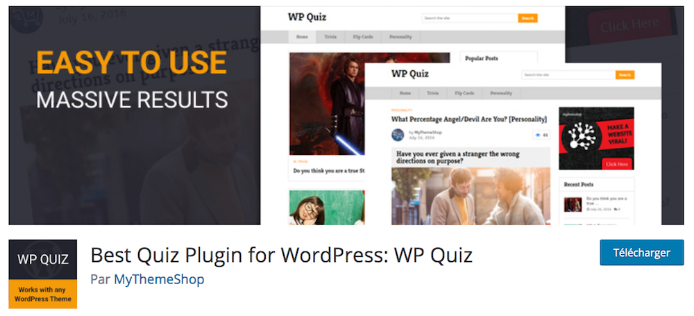 WP Quiz pour WordPress