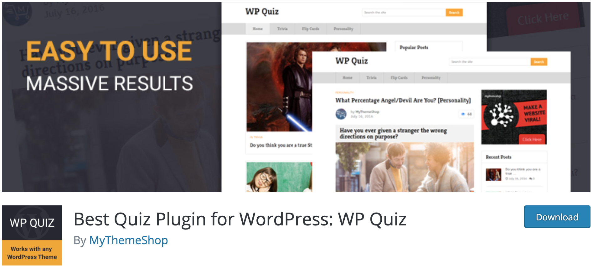 Best Quiz Plugin for WordPress: WP Quiz on the official WP directory
