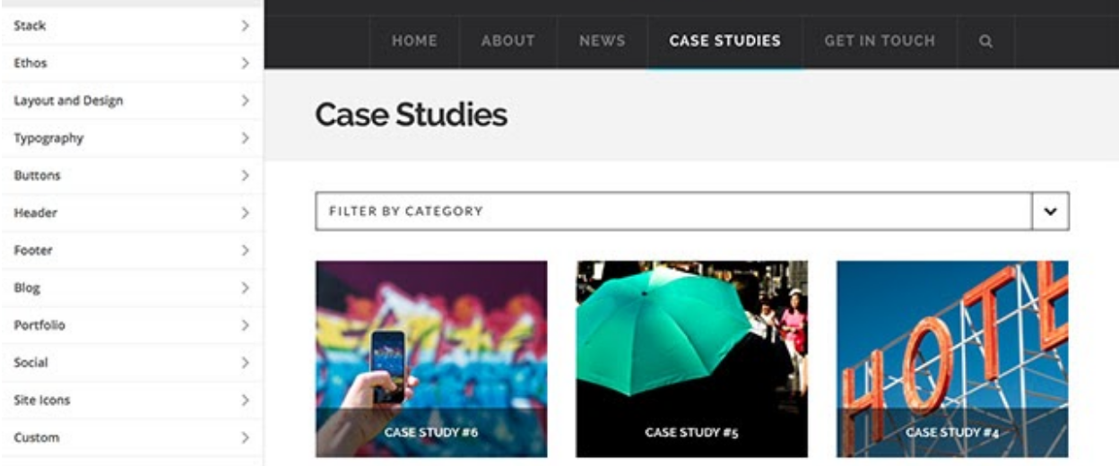 Case Studies from customizer on X theme