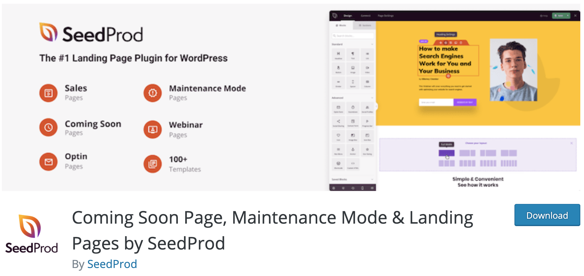 Page plugins. «Coming soon Page» от SEEDPROD. SEEDPROD WORDPRESS. Coming soon WORDPRESS plugin. Maintenance WORDPRESS plugin.