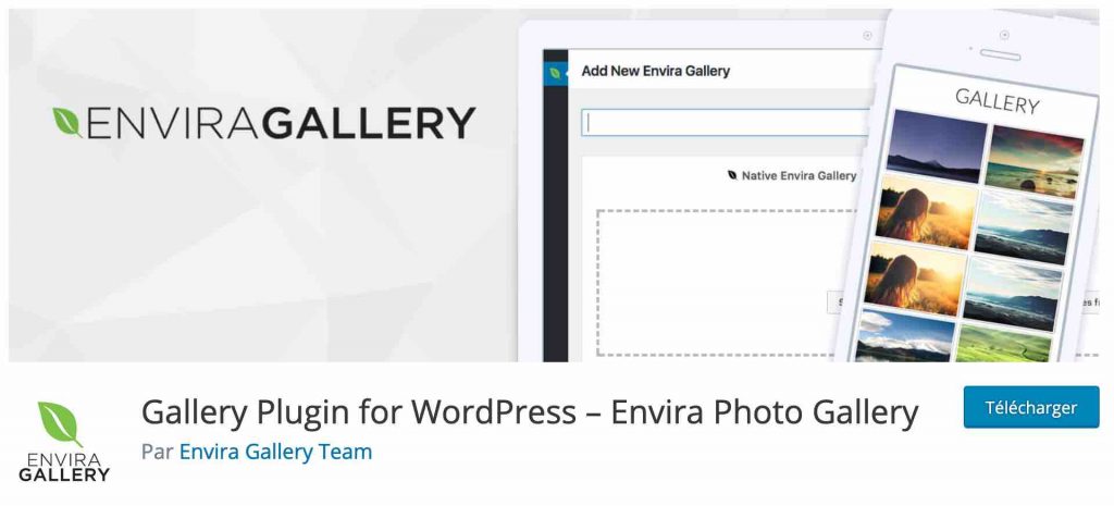 Envira Gallery est un plugin de blog WordPress pour créer des galeries photos.