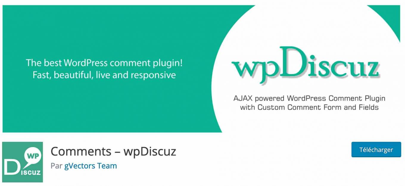 WPDiscuz est un plugin pour votre blog WordPress qui remplace le système de commentaires par défaut de WordPress