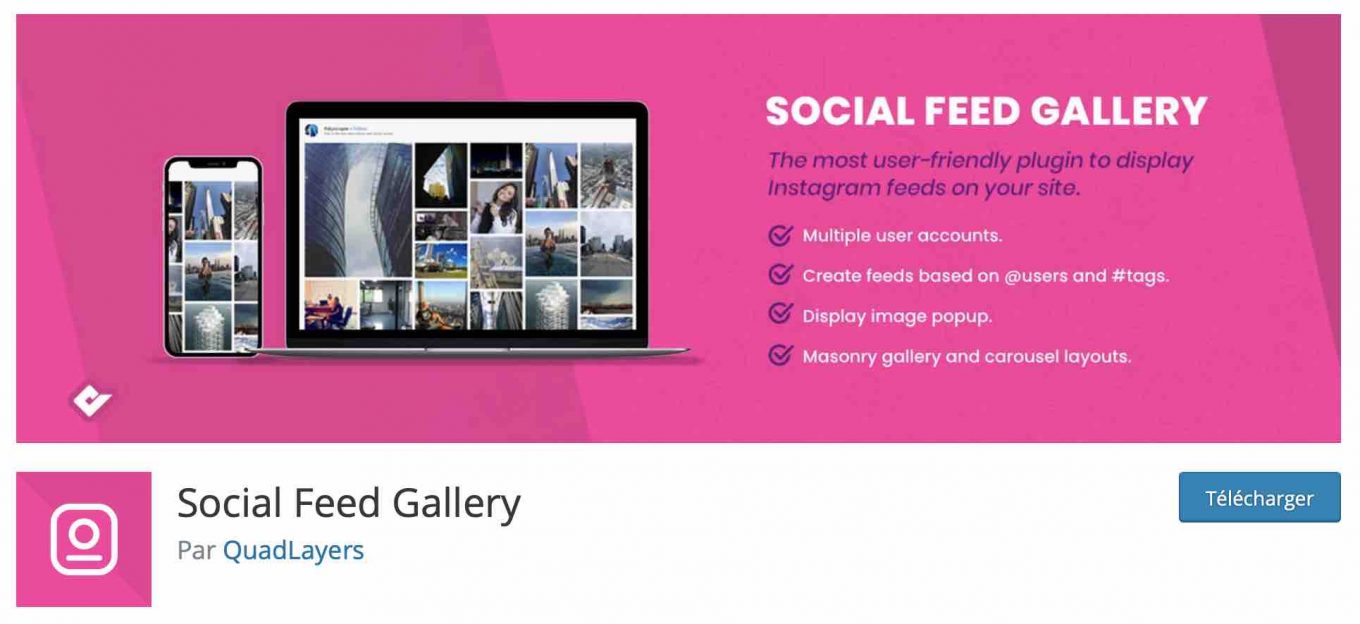 Social Feed Gallery sur le répertoire officiel