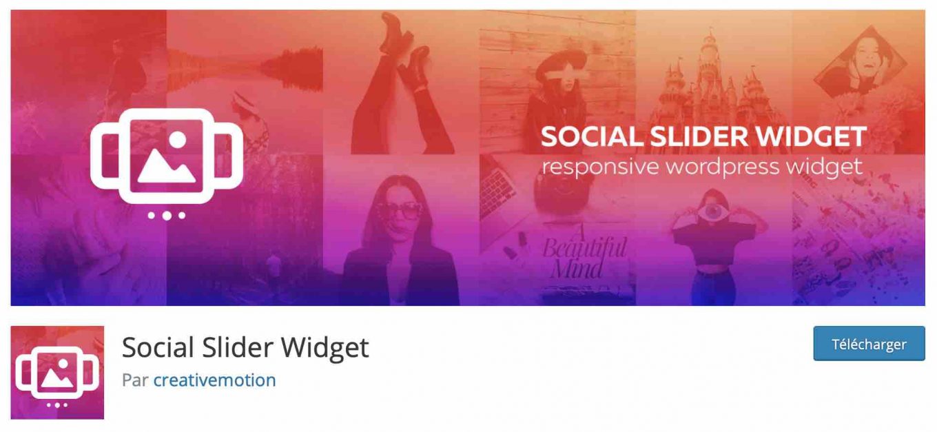 L'extension Social Slider Widget