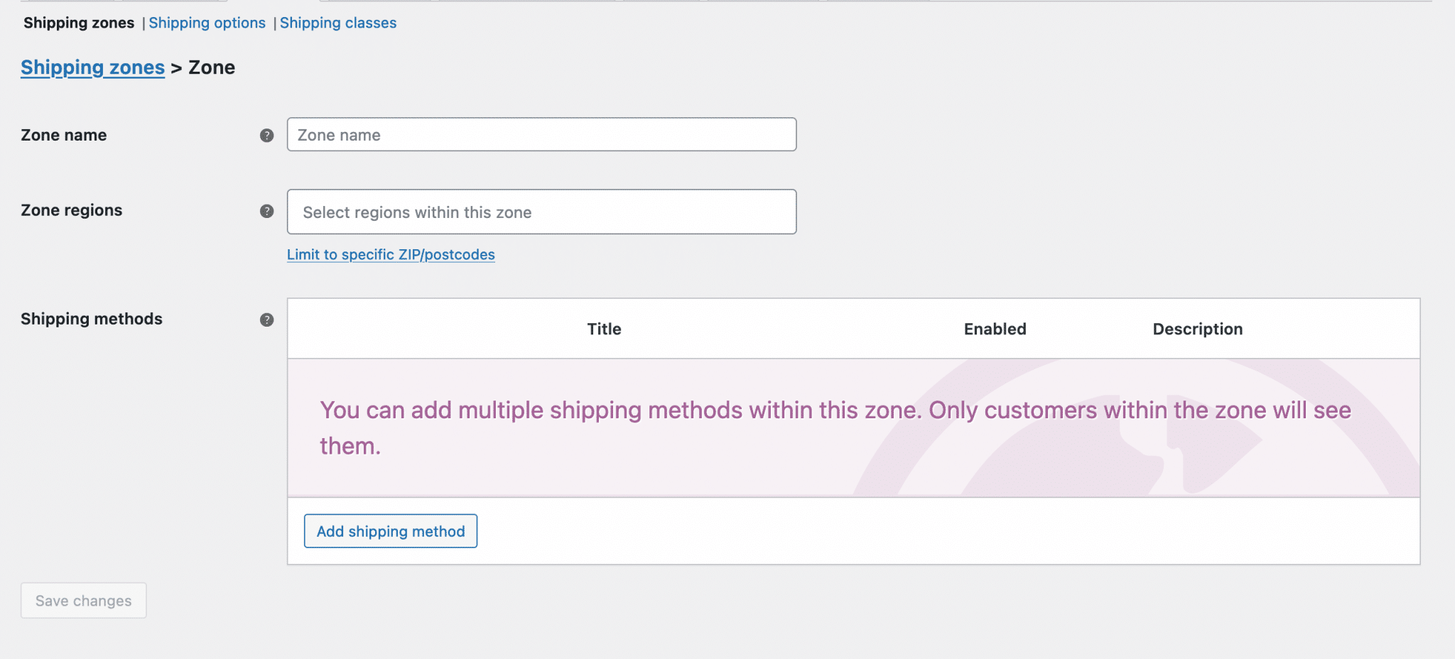 Add a shipping method on WooCommerce