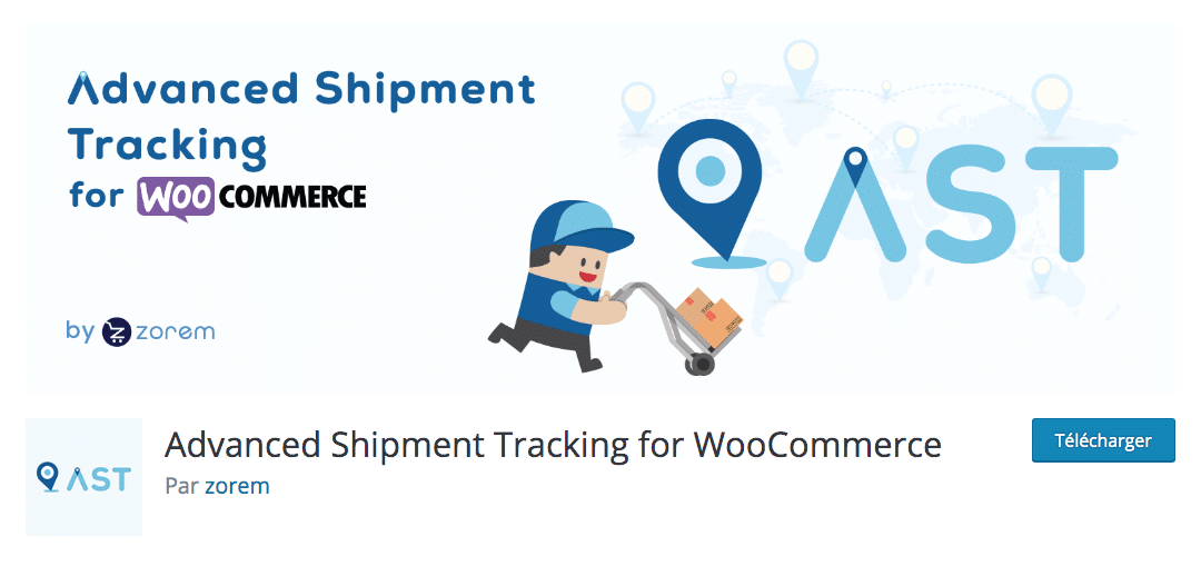 Plugin Advanced Shipment Tracking for WooCommerce.