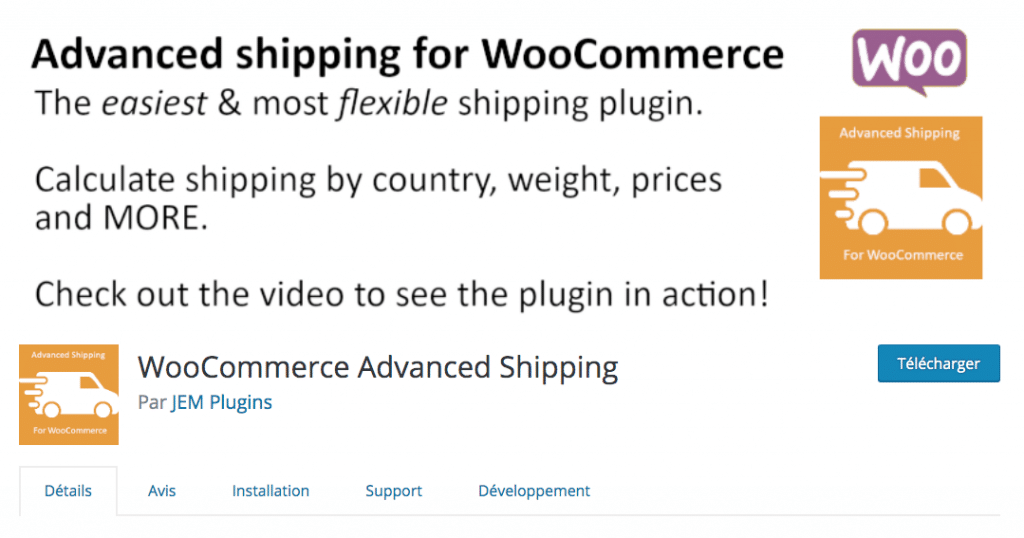 Plugin WooCommerce Advanced Shipping.