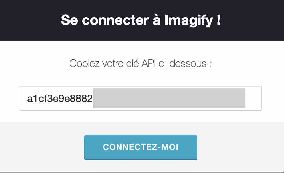 Clé API pour se connecter à Imagify sur WordPress