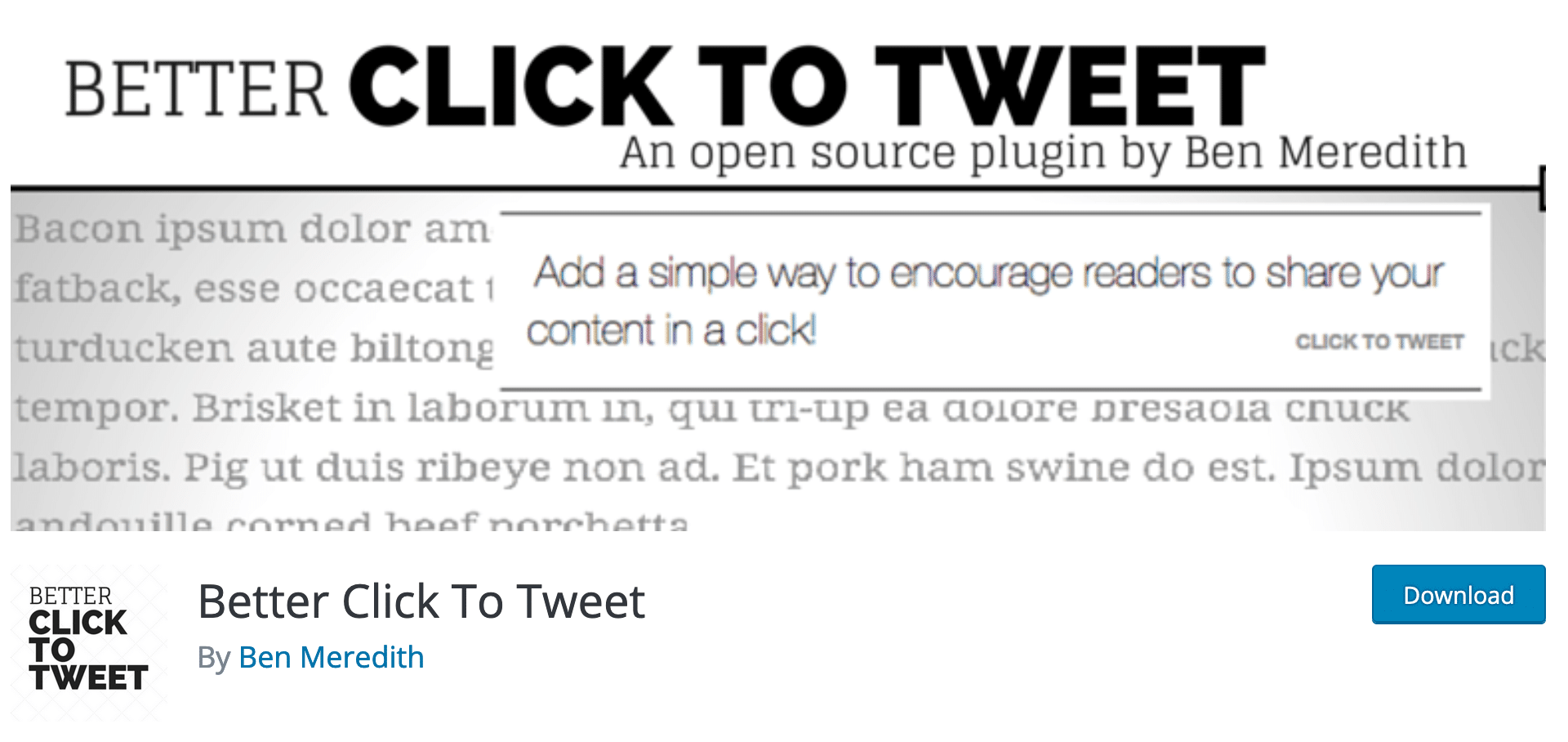 Better Click to Tweet plugin on WordPress official repository.