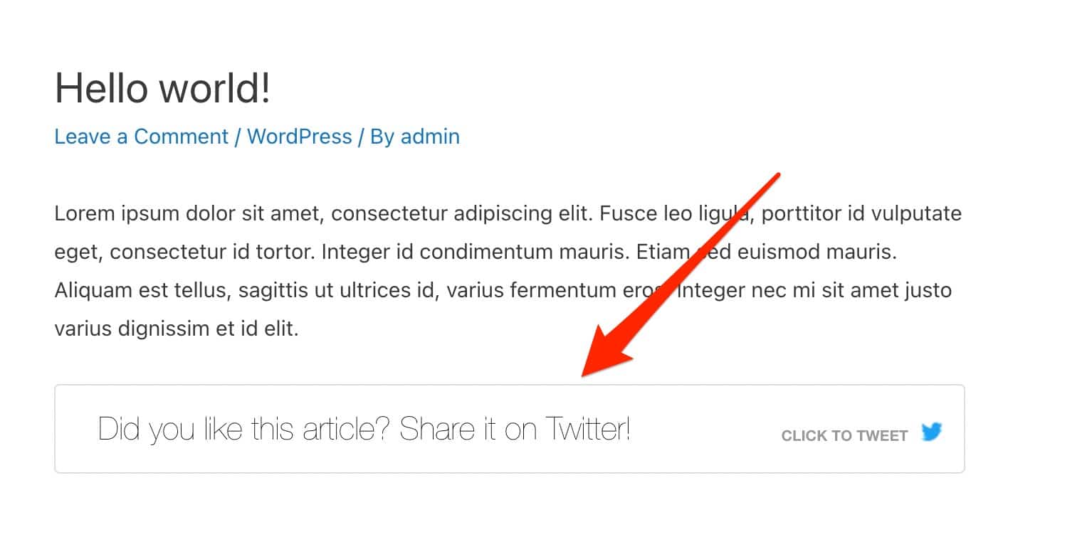 Better Click to Tweet integrated in a post.