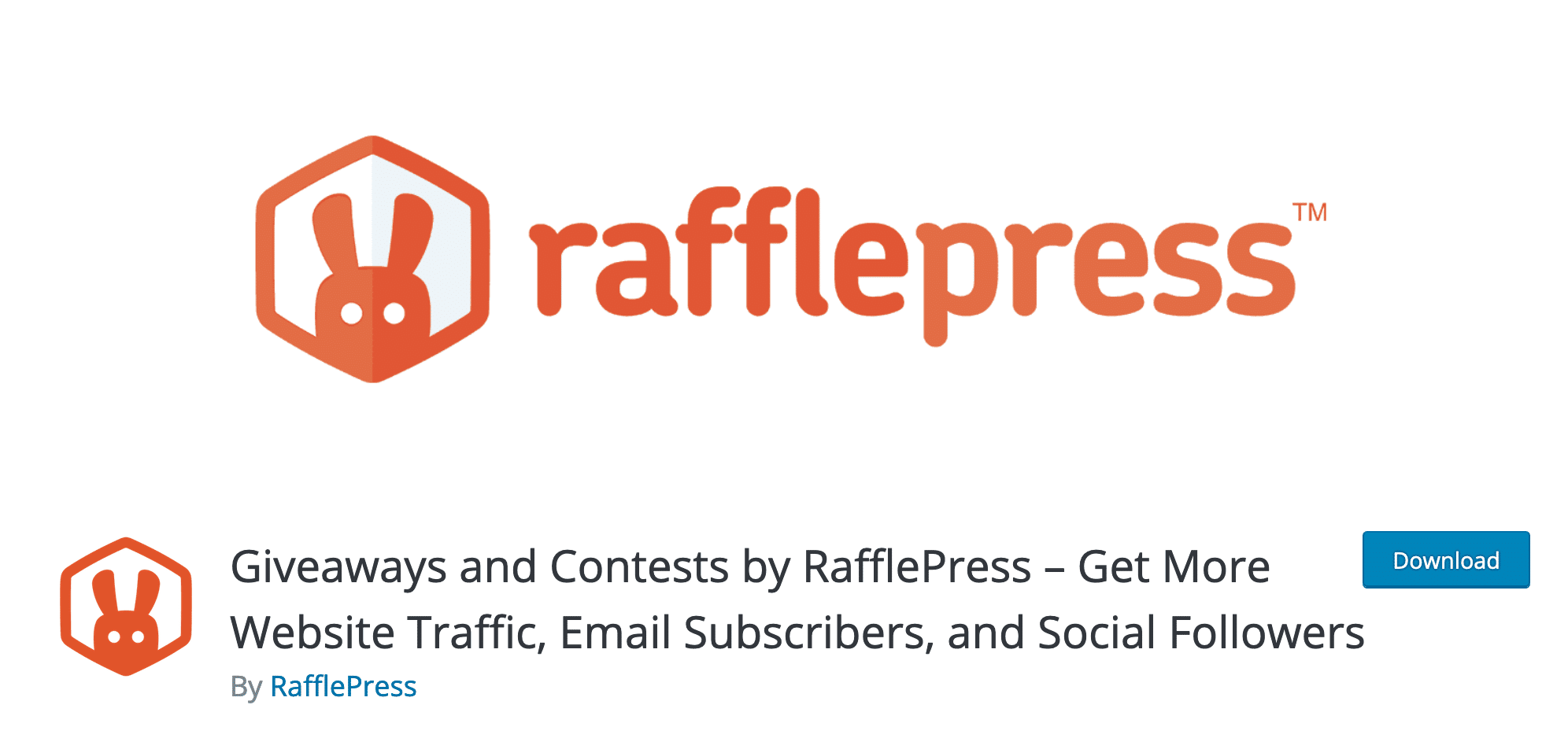 RafflePress plugin to download on WordPress official directory.