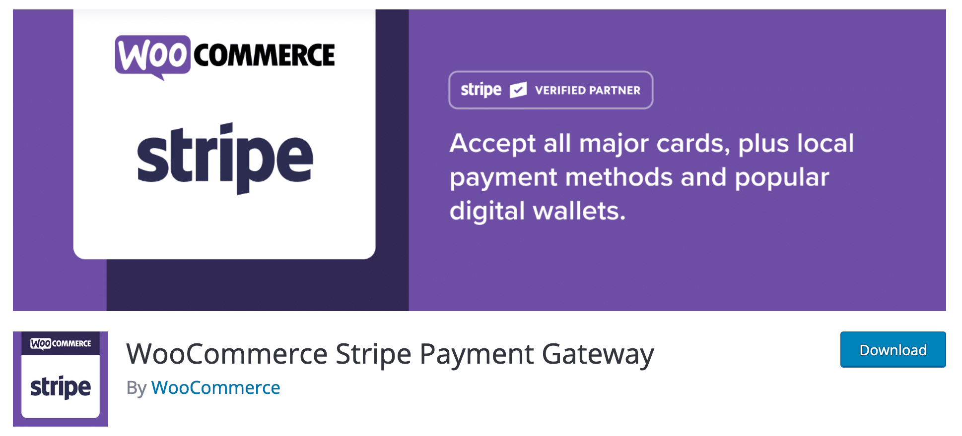 WooCommerce Stripe Payment Gateway plugin on the WordPress official directory.