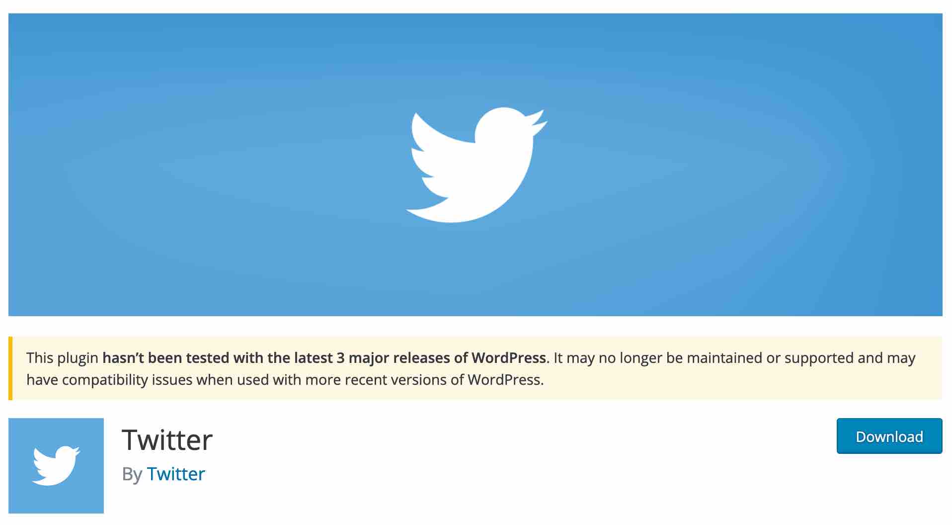 The official Twitter plugin on WordPress official directory.