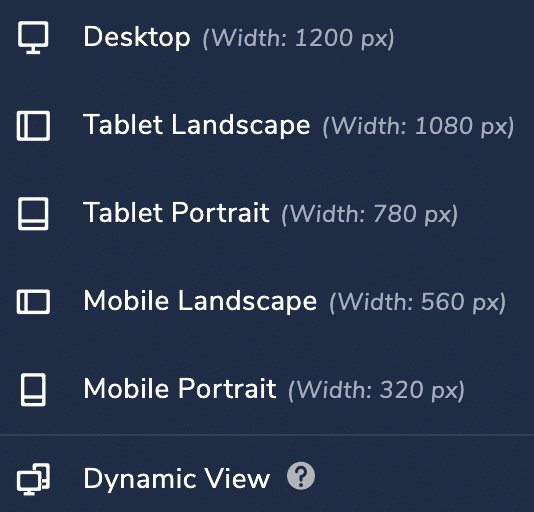 Responsive settings on Visual Composer (desktop, tablet, mobile).