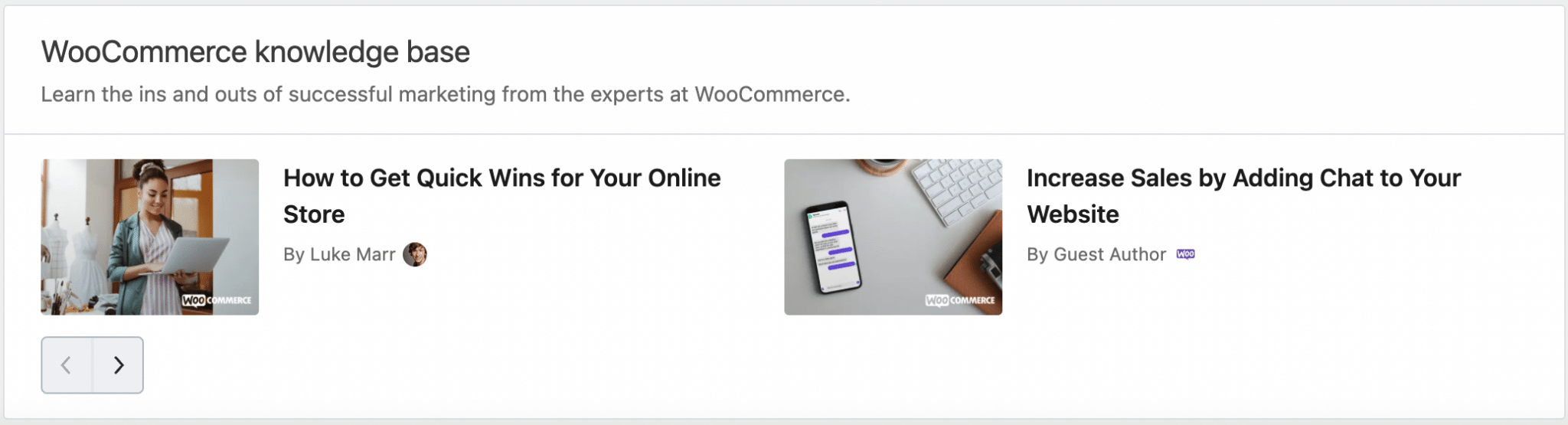 WooCommerce knowledge base overview.