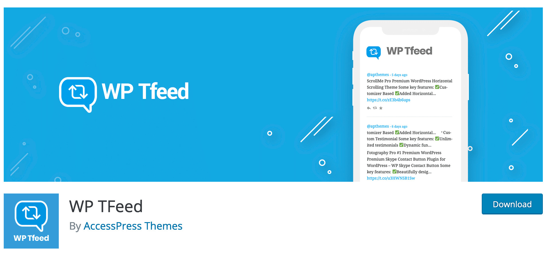 WP TFeed plugin on WordPress official directory.
